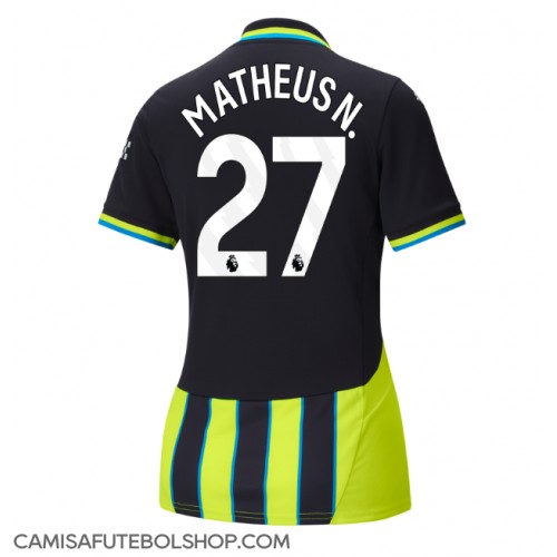 Camisa de time de futebol Manchester City Matheus Nunes #27 Replicas 2º Equipamento Feminina 2024-25 Manga Curta